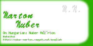 marton nuber business card